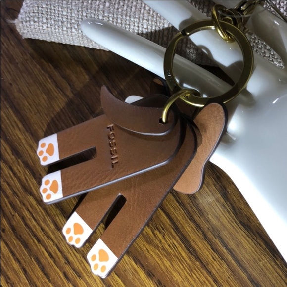 Fossil keychain key leather dog - Picture 3 of 3